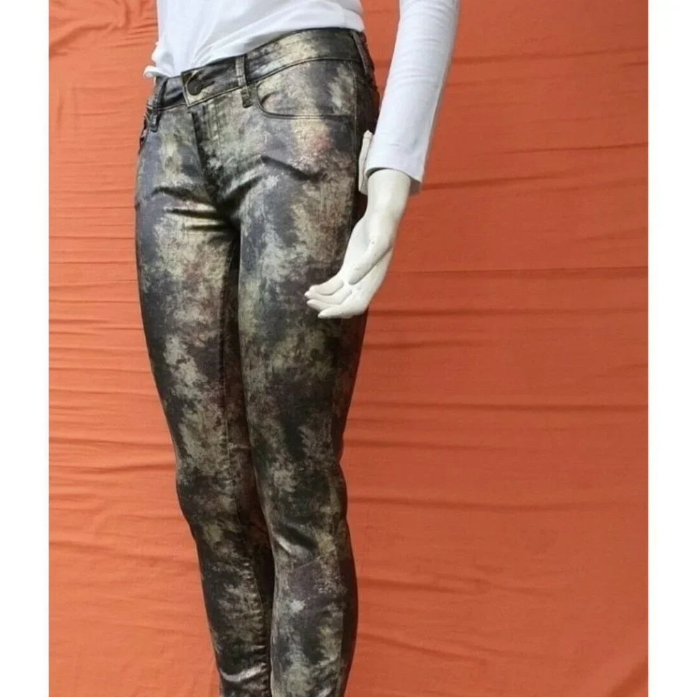 WOMENS Unisex MAVI Alexa Irridescent Skinny Jeans trousers Pant Size 8 Mid Rise - Picture 6 of 9